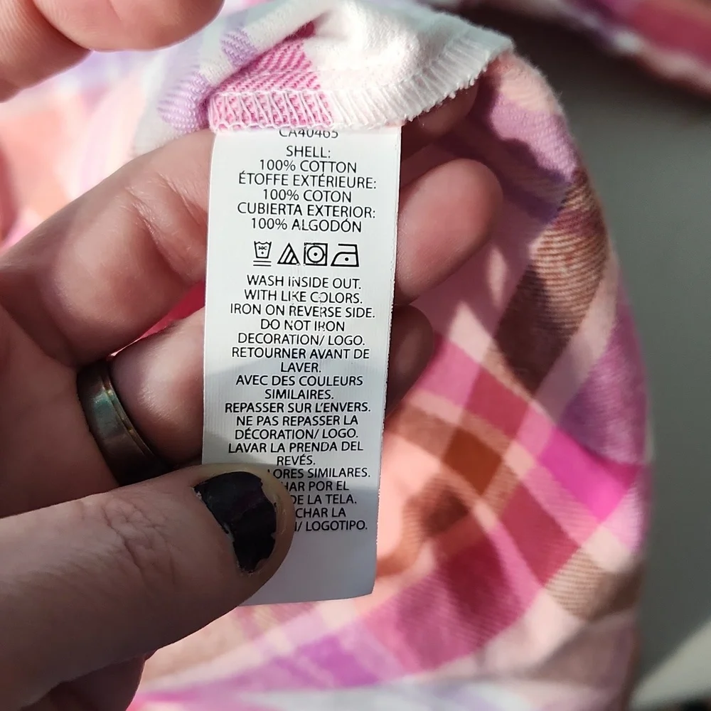 ☀️NWT! The Children's Place Pink Plaid Flannel Shirt Large